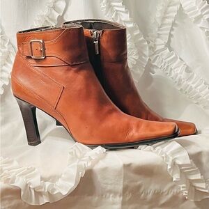 Nine West Tan Leather Heeled Boots